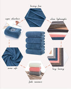 Lumimi Towel Set of 8 Very Soft Microfiber 4 Bath and 4 Hand Towels Quick Dry - Image 4