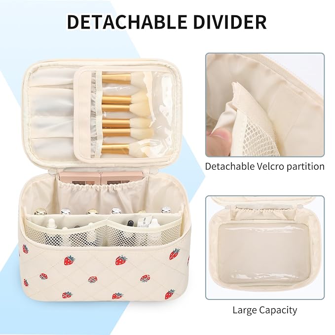 OCHEAL Makeup Bag, Travel Makeup Organizer Bag, Large Capacity Cosmetic Bags - Image 2