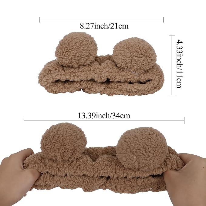 YISSION 4PCS Spa Headband cat/bear/Snail/Bunny Ears Head Band - Image 5