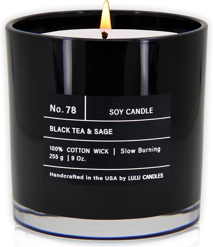 Lulu Candles | Black Tea & Sage | Highly Scented Candles by LULUCANDLES