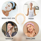 Luckybear Spa Headband for Washing Face, Velvet Makeup Headband - Image 3