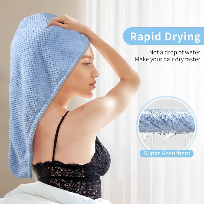 my novel things 3 Pack Microfiber Hair Towel Wrap - Image 6