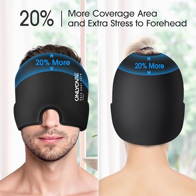ONLYCARE Migraine Relief Cap, Soothing Migraine Mask, Upgraded Odorless Gel Ice - Image 5