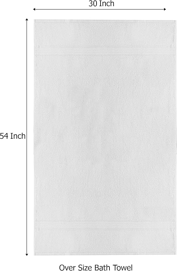 Cotton Craft Ultra Soft 4 Pack Oversized Extra Large Bath Towels 30x54 White - Image 2