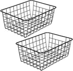 LeleCAT Black Wire Storage Baskets, Metal Household Storage Organizer by HomeSpaceStorageBasket