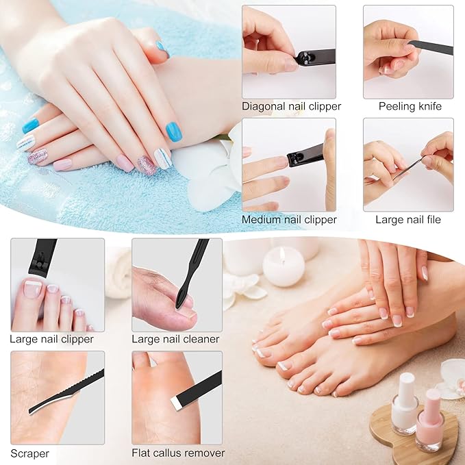 Manicure Set Pedicure Kit Womens Nail Clippers Set 32 in 1 Professional - Image 5