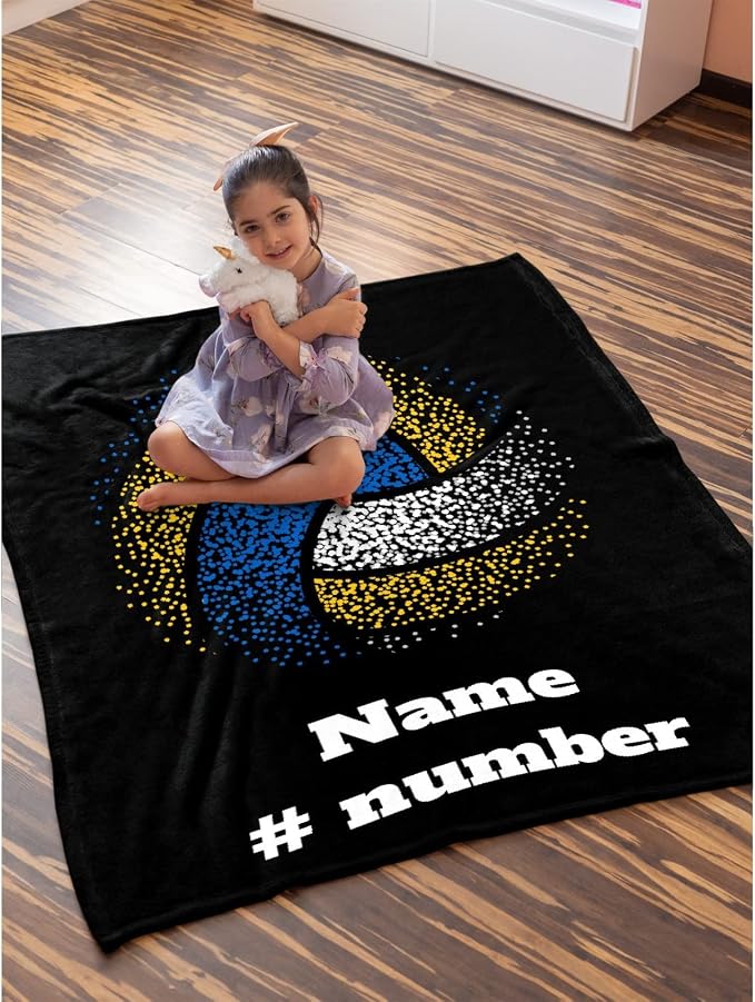 Custom Volleyball Blanket, Personalized Sport Throw - Image 4