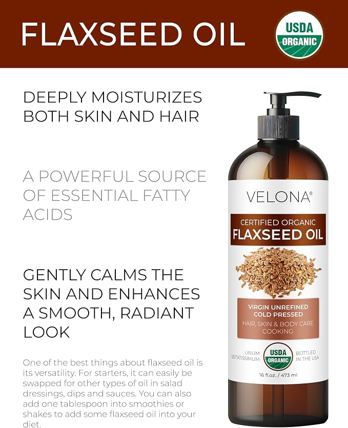 velona USDA Certified Organic Flaxseed Oil - Image 2
