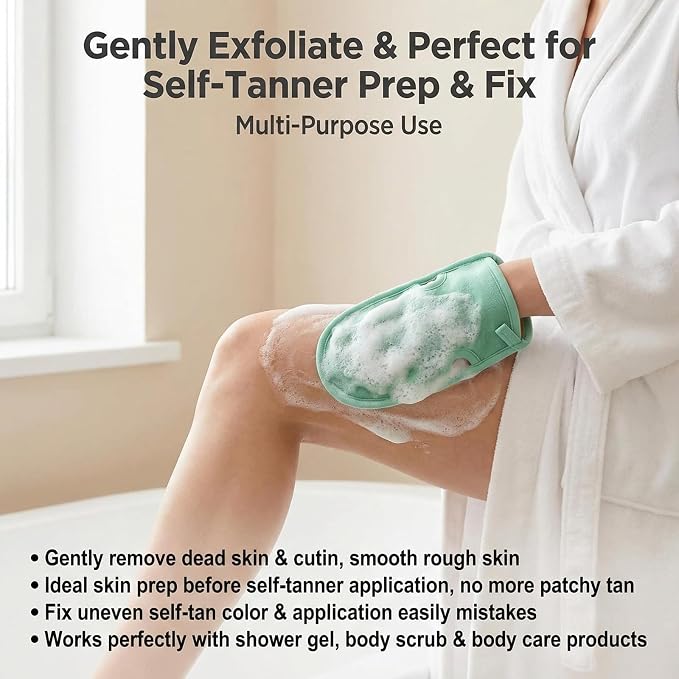 Erioctry 3PCS Reusable Bathing Shower Mittens Soft Back Rubbing Gloves - Image 6