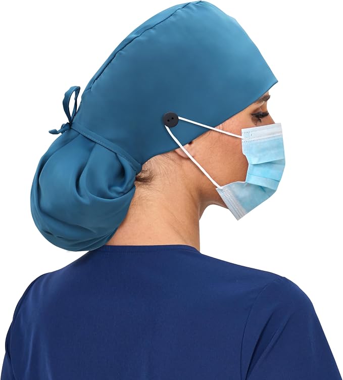 Satin Lined Scrub Cap, Adjustable Surgical Cap - Image 6