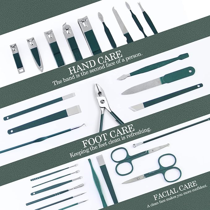 WOAMA Manicure Set Nail Clippers 30-piece Pedicure Kit Manicure Tools Nail - Image 5