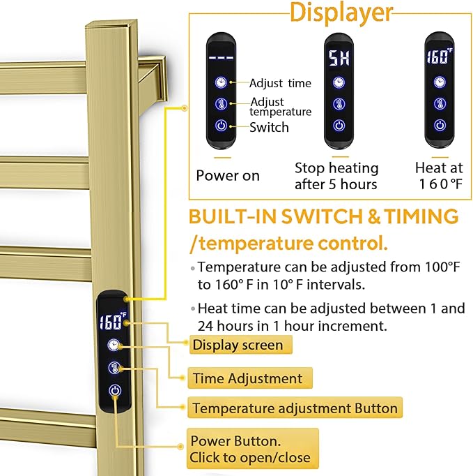 XBVV Towel Warmer Rack for Bathroom - Image 3