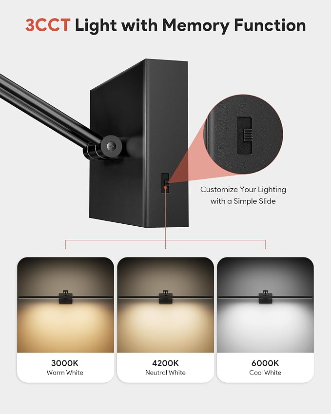 VONLUCE 36" LED Bathroom Vanity Light, 3CCT Modern LED Vanity Lights - Image 2
