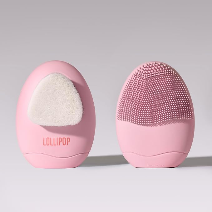 LOLLIPOP Dual-Sided Facial Cleansing Brush | Palm Size Silicone Face Exfoliator by Lollipop