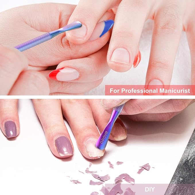 Cuticle Pusher Nail Polish Remover Stainless Steel Manicure Tool Set Gel Nail - Image 3