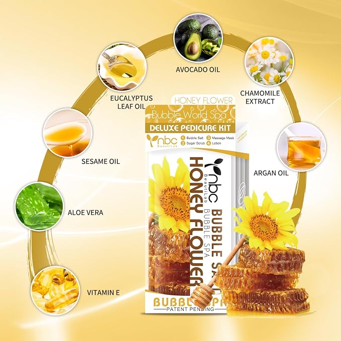 Pedicure Kit Foot Soak Set: Bubble Salt, Sugar Scrub, Massage Mask, Massage - Image 5