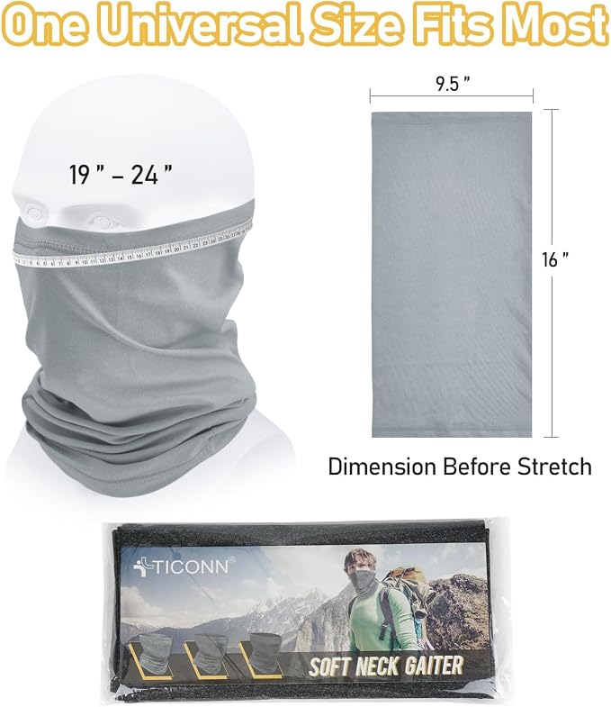 TICONN Neck Gaiter Face Cover Scarf, Neck Warmer Breathable Sun & Wind-proof - Image 7