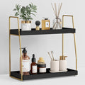 Forbena Black and Gold Bathroom Organizer Countertop, 2 Tier Counter Organizer by Forbena