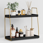 Forbena Black and Gold Bathroom Organizer Countertop, 2 Tier Counter Organizer by Forbena
