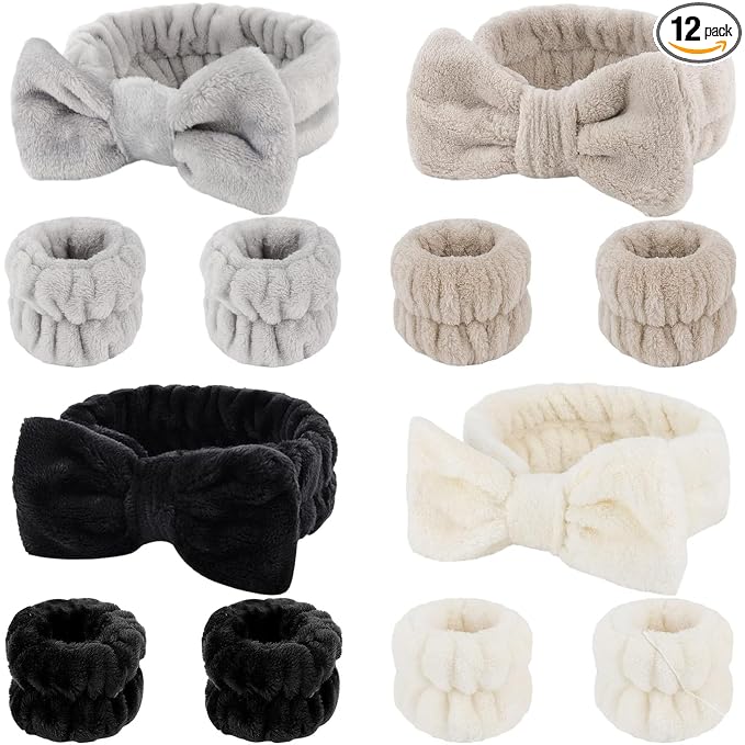SLNZAPTY 12 PCS Face Wash Headband Wristband Set by SLNZAPTY