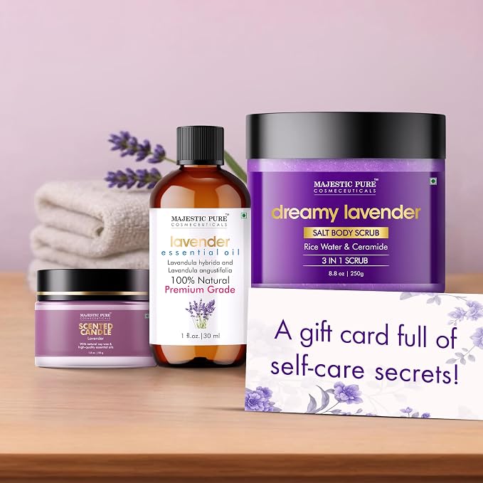 Majestic Pure Lavender Essential Oil & Body Scrub Set | 100% Pure & Natural - Image 4