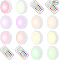 HELPLEX LED Puck Lights with Remote, 12 Pack Color Changing RGBW Stick-On Light by HELPLEX