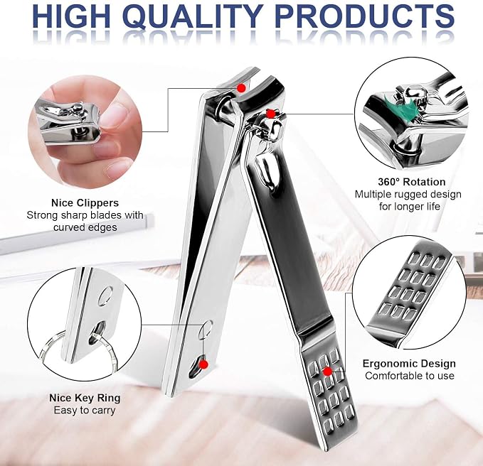 Manicure Set Pedicure Kit Professional 19 Pcs Nail Clipper - Image 2