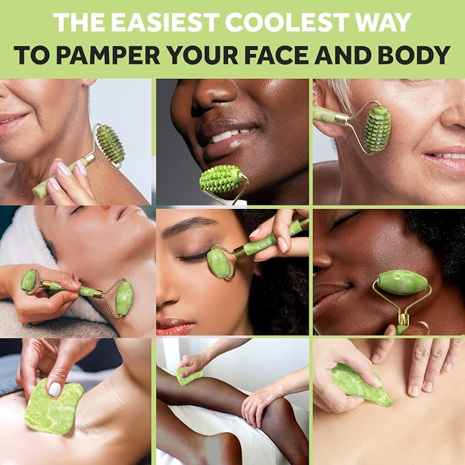 Jade Roller for Face and Gua Sha Set - Image 5