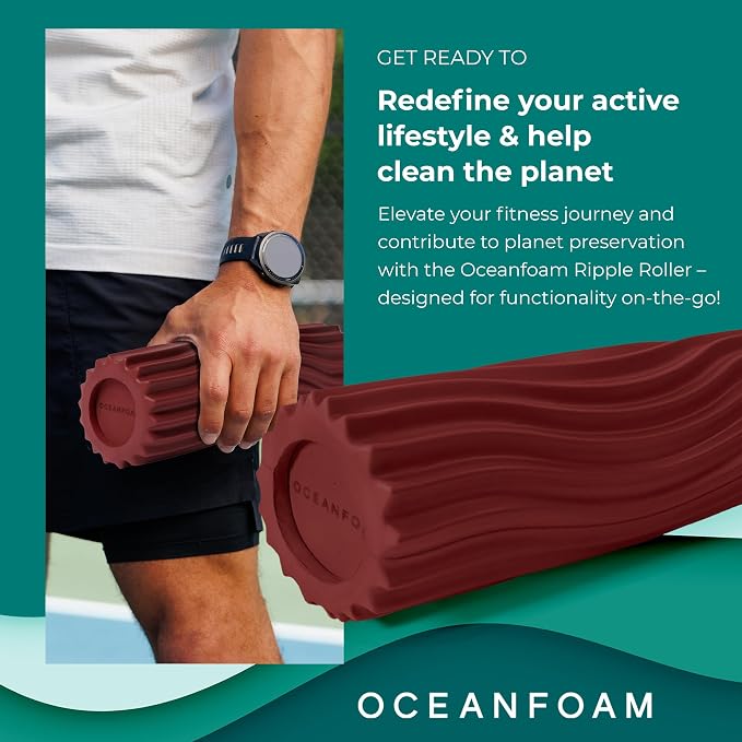 Oceanfoam Ripple Travel Foam Roller Firm Mini Foam Roller - Image 4