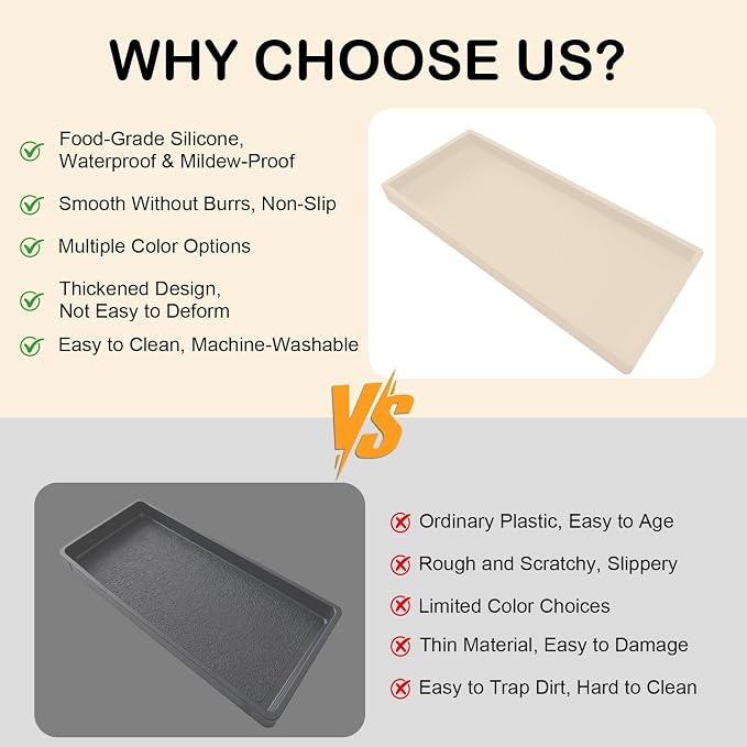 Bathroom Vanity Tray, 7.8 x 3.9 Inch Silicone Bathroom Tray Countertop - Image 5