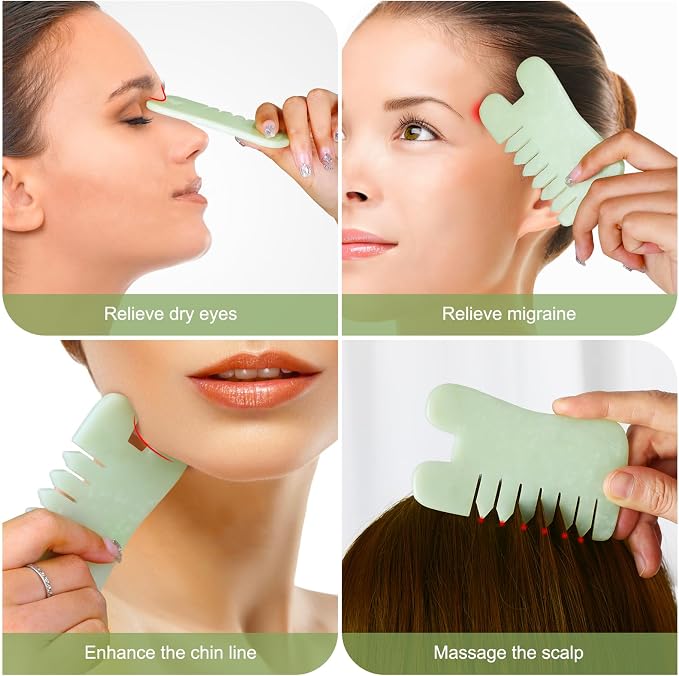 Jade Stone Gua Sha Massage Tool Set Larger Guasha Board - Image 4