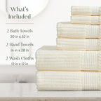 Springtree Home 100% Cotton Bath Towel Set | 6 Piece Set | Absorbent & - Image 2