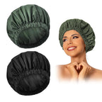 Reusable Shower Cap for Women, Large Waterproof Shower Bonnet Washable Elastic by Edoneery