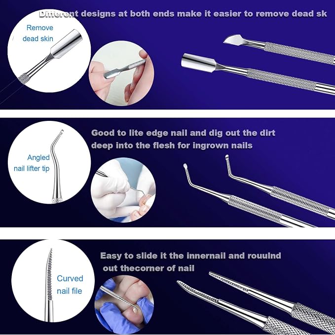 Ingrown Toenail File and Lifters Set, Professional Pedicure Tool Toenail - Image 3