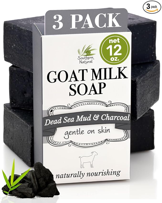 Southern Natural Activated Charcoal Soap Bar Face and Body Soap by SouthernNatural