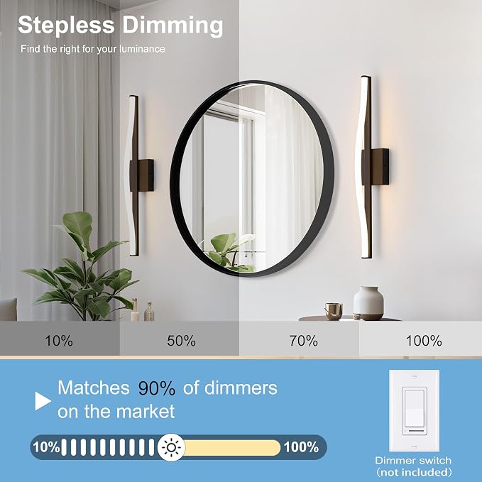 Modern Bathroom Vanity Light 24 inch, Dimmable 5CCT Led Bathroom Light Fixture - Image 3
