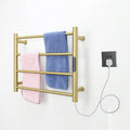 Heated Towel Rack Gold, 4 Bars Towel Warmer Rack by MEIJIELUOHEATEDWARMERRACKS