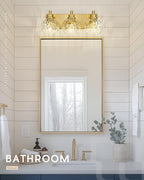 Bathroom Light Fixtures Over Mirror, 3-Light Brushed Gold Vanity Light - Image 8