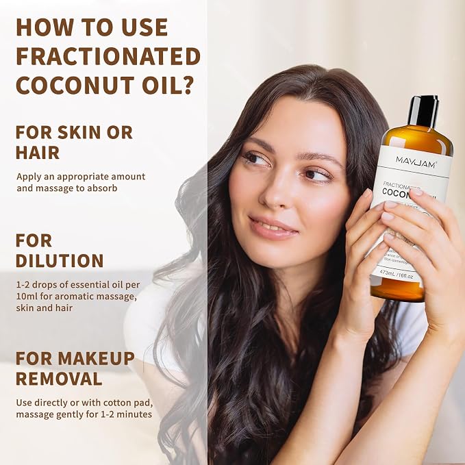 MAYJAM Organic Fractionated Coconut Oils Liquid 16oz, 100% Pure & Natural USDA - Image 7