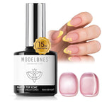 modelones Matte Gel Top Coat Chrome Proof, 15ML No Wipe Matte Top Coat Chrome by MODELONES
