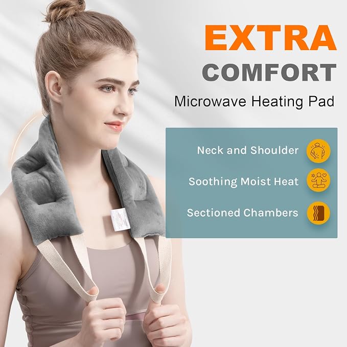 uncn Heating Pad for Neck Shoulders and Back Microwavable Wrap Weighted Neck - Image 2