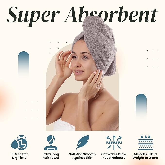 Extra Large Waffle Cotton Hair Towel Wrap - Image 3