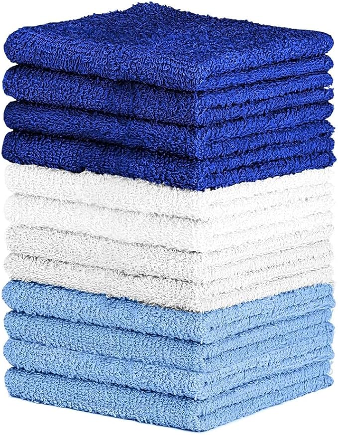 QUBA LINEN 100% Cotton Washcloth Set – Soft, Absorbent Face Towels - Image 4