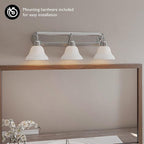 Design House Millbridge 3-Light Vanity Light, Satin Nickel Finish, Frosted - Image 7