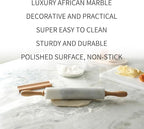 Koville Marble Rolling Pin, Non-Stick African Stone Polished Dough Roller - Image 3