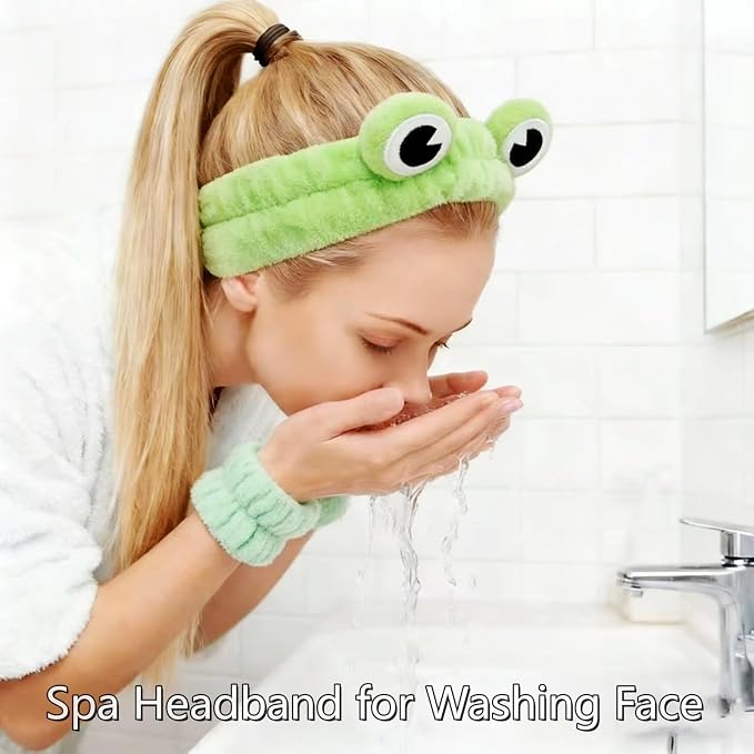 7 Pcs Spa Set, Facial Spa Headband and Wristband Set, Skincare Headband - Image 4