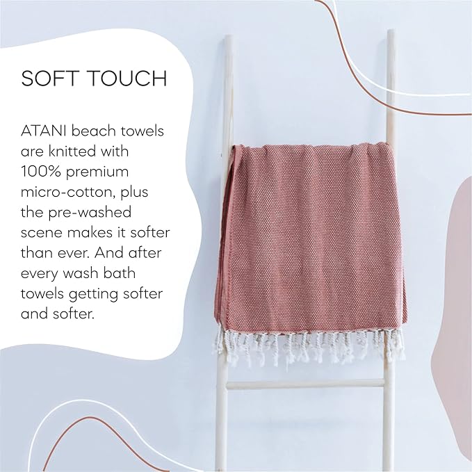 ATANI 69x35 in Oversized Turkish Beach Towel Set - Image 9