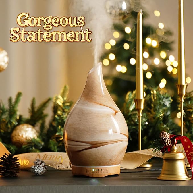 Porseme 280ml Essential Oil Diffuser Glass Color Changing Aroma Air Diffusers - Image 4