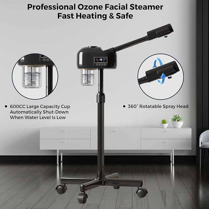 Facial Steamer for Estheticians, Timer Function & Hot Mist, Vaporizador Facial - Image 3