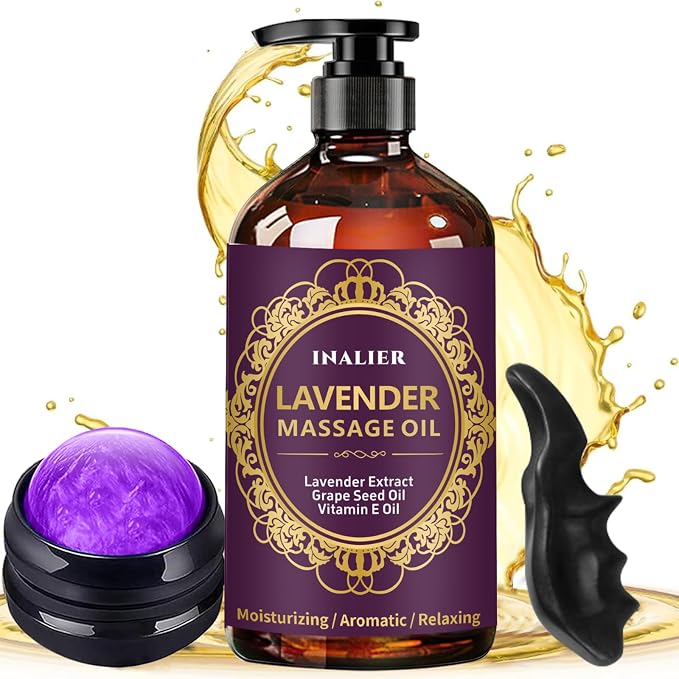 Massage Oil for Massage Therapy, Lavender Oil by INALIER